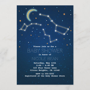 Invitation Gros Baby shower de constellation de l'étoile de p