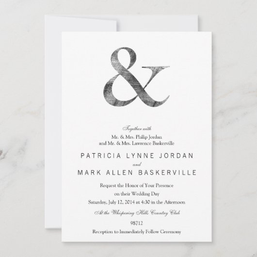 Invitation Gros Caslon Moyen Black Lettrpress Grain (Devant)