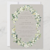 Invitation Gros Mariage d'hiver Greige Snowberry+Eucalyptus (Devant)