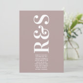 Invitation Gros Monogramme Moderne Gras Mariage (Debout devant)