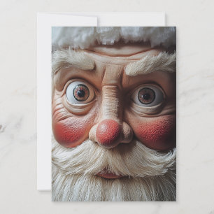 Invitation Gros plan sur l'expression surprise du Père Noël