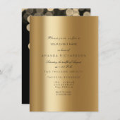 Invitation Gros points Sparkly Metallic Gold Black Sepia Conf (Devant / Derrière)