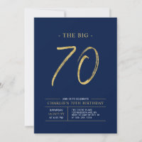 Gros Soixante-Dix | Gold & Navy Blue 70th Birthday