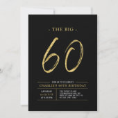 Invitation Gros soixante | Gold & Black 60th Birthday Party (Devant)