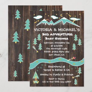 Invitation Grosse aventure baby shower d'art populaire de mon