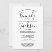 Invitation Grosse calligraphie noir et blanc - Mariage photo (Devant)