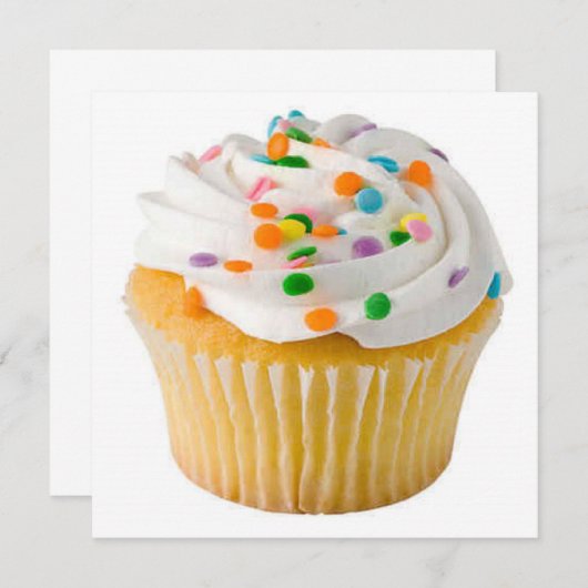 Invitation Grosse Cupcake populaire (Devant / Derrière)