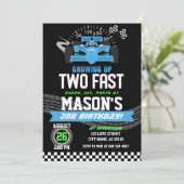 Invitation Grosse deux Fast Blue Race voiture 2e anniversaire (Debout devant)