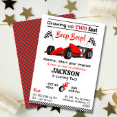 Invitation Grosse deux rapide rouge course sport anniversaire