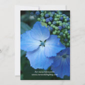 Invitation Grosse feuille bleu hydrangea fleurs mariage (Dos)
