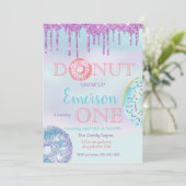 Invitation Grosse, grand. Fête d'anniversaire de Donut (Debout devant)