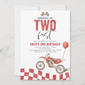 Invitation Grosse Jusqu'À Deux Vélo Rapide Red Dirt Boy Anniv (Devant)