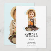 Invitation Grosse Photo Numéro 1 Premier Anniversaire (Devant / Derrière)