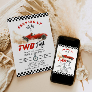 Invitation Grosse vers le haut Deux voitures Red Race rapide 