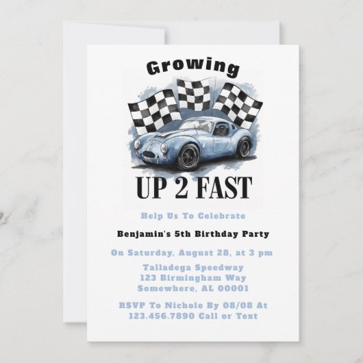 Invitation Grossesse 2 Fête d'anniversaire rapide (Devant)