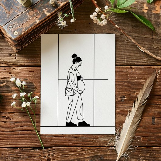 Invitation Grossesse Pregnat Femme Simple