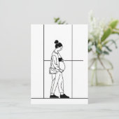 Invitation Grossesse Pregnat Femme Simple (Debout devant)