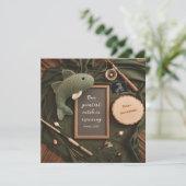 Invitation Grossesse Rustique À Thème Pêche (Debout devant)