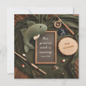 Invitation Grossesse Rustique À Thème Pêche (Devant)