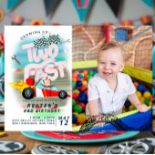 Invitation Grossing Up Two Fast Race Car 2e anniversaire
