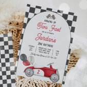 Invitation Grossing Up Two Fast Red Race Car 2e anniversaire