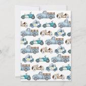 Invitation Grossissant Deux Jeunes Garçon Anniversaire Voitur (Dos)