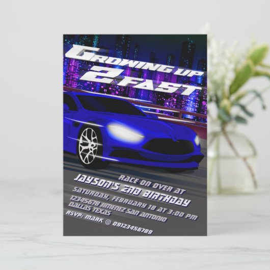 Invitation Grossissant Deux Rapides - Course (Debout devant)