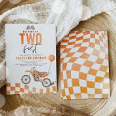 Invitation Grossissant Deux Vélo Rapide Orange Dirt Boy Anniv