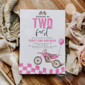 Invitation Grossissant Deux Vélo Rapide Rose Dirt Girl Annive