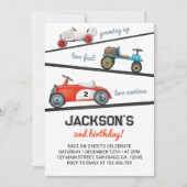 Invitation Grossissant Deux Voiture De Course D'Invitation D' (Devant)