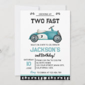 Invitation Grossissant Deux Voitures De Course Rapide Invitat (Devant)