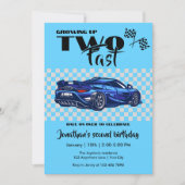 Invitation Grossissant Jusqu'À Rapide 2e anniversaire Blue Sp (Devant)