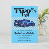 Invitation Grossissant Jusqu'À Rapide 2e anniversaire Blue Sp (Debout devant)