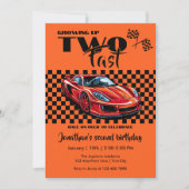 Invitation Grossissant Jusqu'À Rapide 2e anniversaire voiture (Devant)