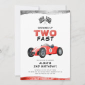 Invitation Grossissement de deux Fast Little Racer 2e anniver (Devant)