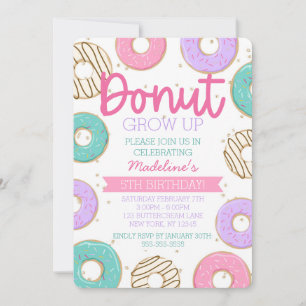 Invitation Grossissement des beignes à l'anniversaire