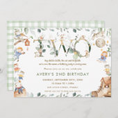 Invitation Grossiste Whimsical Rhyme Green 2e anniversaire (Devant / Derrière)