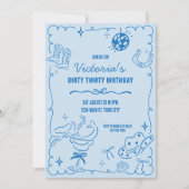 Invitation Grotte côtière Anniversaire de Whimsical (Devant)