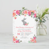 Invitation Grotte de printemps en argent Anniversaire Floral (Debout devant)