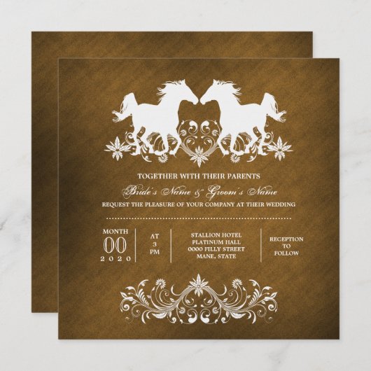 Invitation Grotte romantique à fleurs (Devant / Derrière)