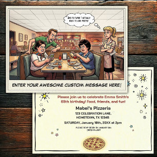 Invitation Groupe de célébration amusant de la pizzeria