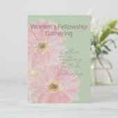 Invitation Groupe de femmes | Pink Gerber Daisy Flat (Debout devant)