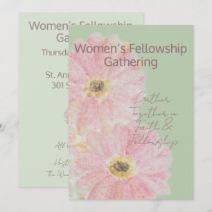Invitation Groupe de femmes Pink Gerber Daisy Flat