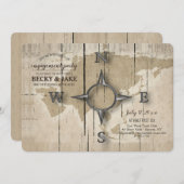 Invitation Groupe d'engagement Compass et World Map (Devant / Derrière)