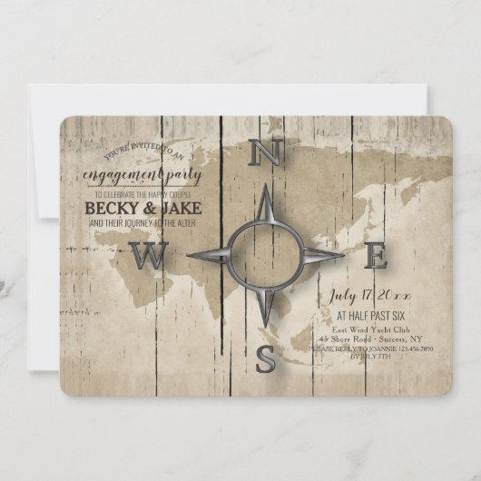 Invitation Groupe d'engagement Compass et World Map (Devant)
