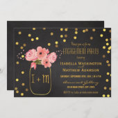 Invitation Groupe d'engagement Mason Jar Confetti Chalkboard (Devant / Derrière)