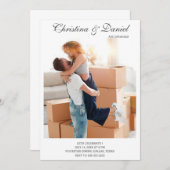 Invitation Groupe d'engagement photo personnalisé minimaliste (Devant / Derrière)