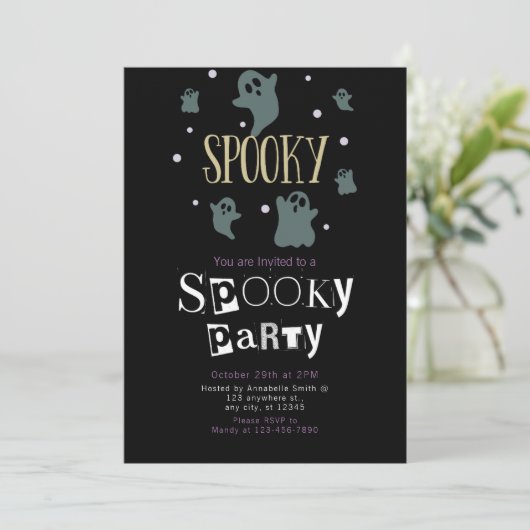 Invitation Groupe éffrayant Ghosts Head Halloween (Debout devant)