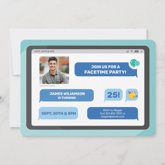 Invitation Groupe en ligne Conversation vidéo Tablet Texte Pa (Devant)