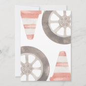 Invitation Growing Up Two Fast Blue & Red Race Car Birthday (Dos)